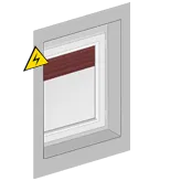 vänster - sett från rummets sida