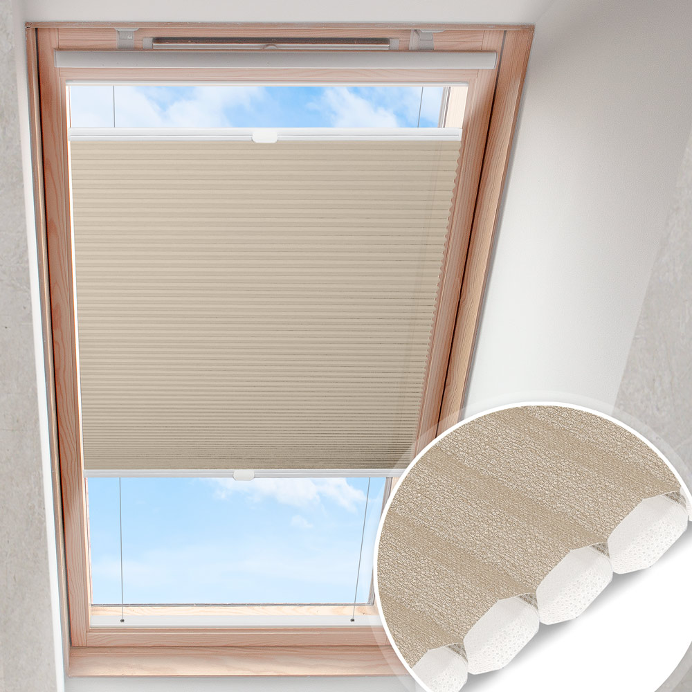 Plisségardin för takfönster mörk beige | honeycomb