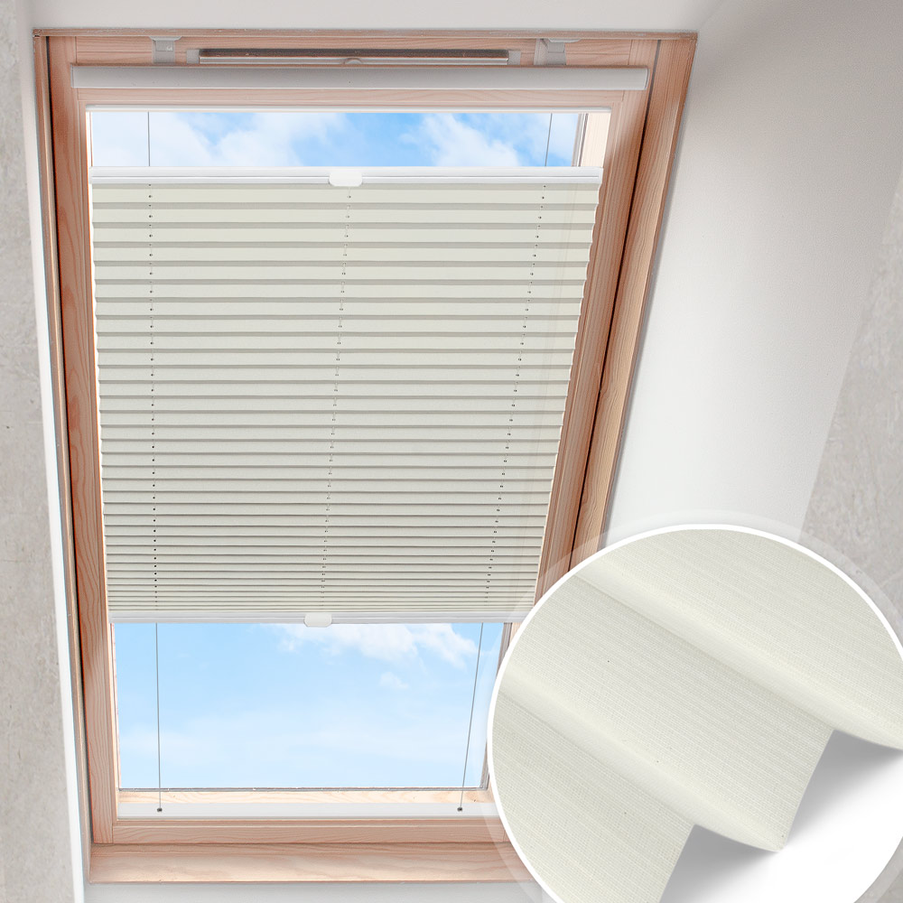 Plisségardin för takfönster vaniljkräm | transparent