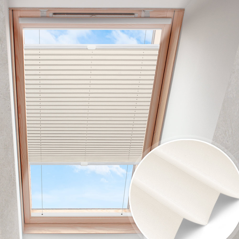 Skylight plisségardin varmvit | pärlemor