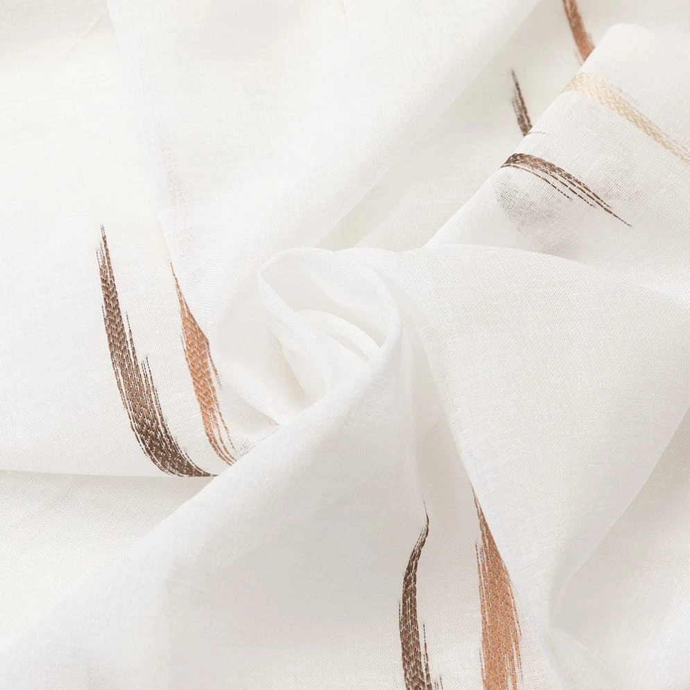 Vorhang Ikata Off-White mit Braun