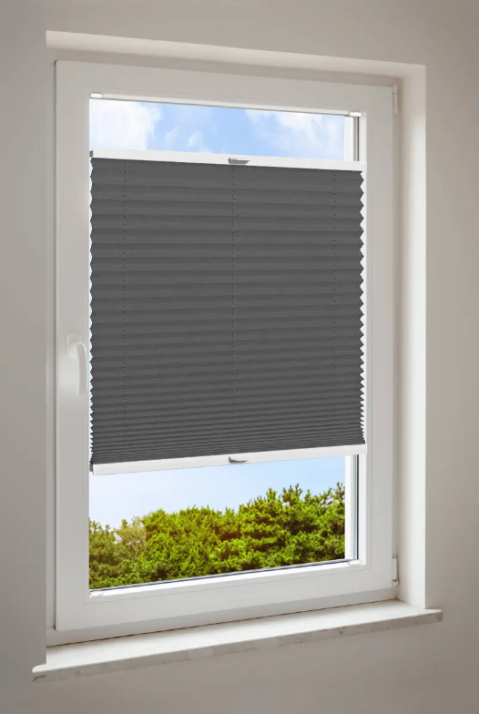 Plisségardin Cosiflor® VS2 svart tyg