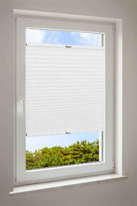 Plisségardin Cosiflor® VS2 vit väv