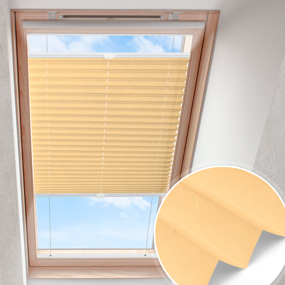 Plisserad takfönstergardin ljusorange | krossad pärlemor