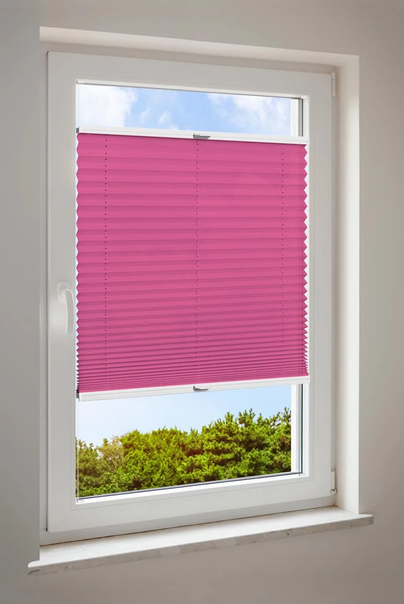 Plisserad blind Rosa Basic