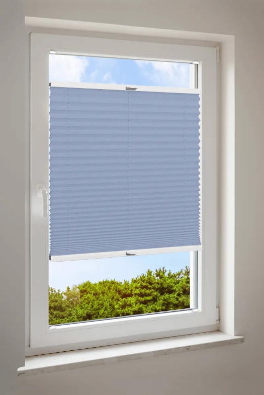 Plisségardin Cosiflor® VS2 blå tyger