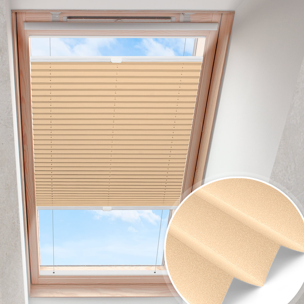 Skylight plisségardin mörk beige | pärlemor