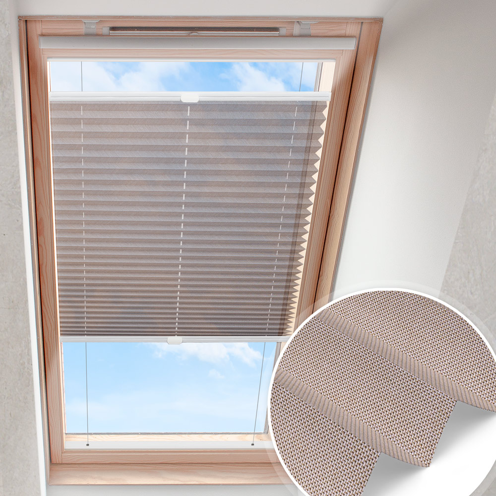 Brun måttbeställd plisserad taklucka | transparent