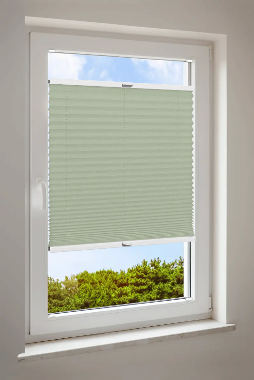 Plisségardin Cosiflor® VS2 grönt tyg