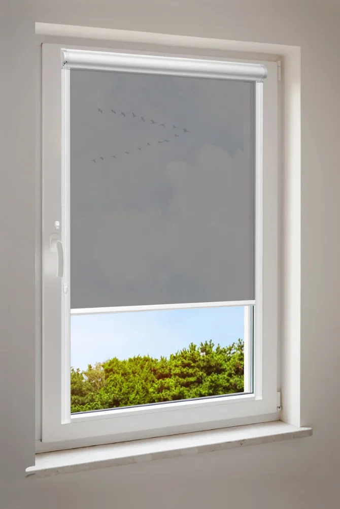 Minirullgardin halvtransparent (utan borrning)