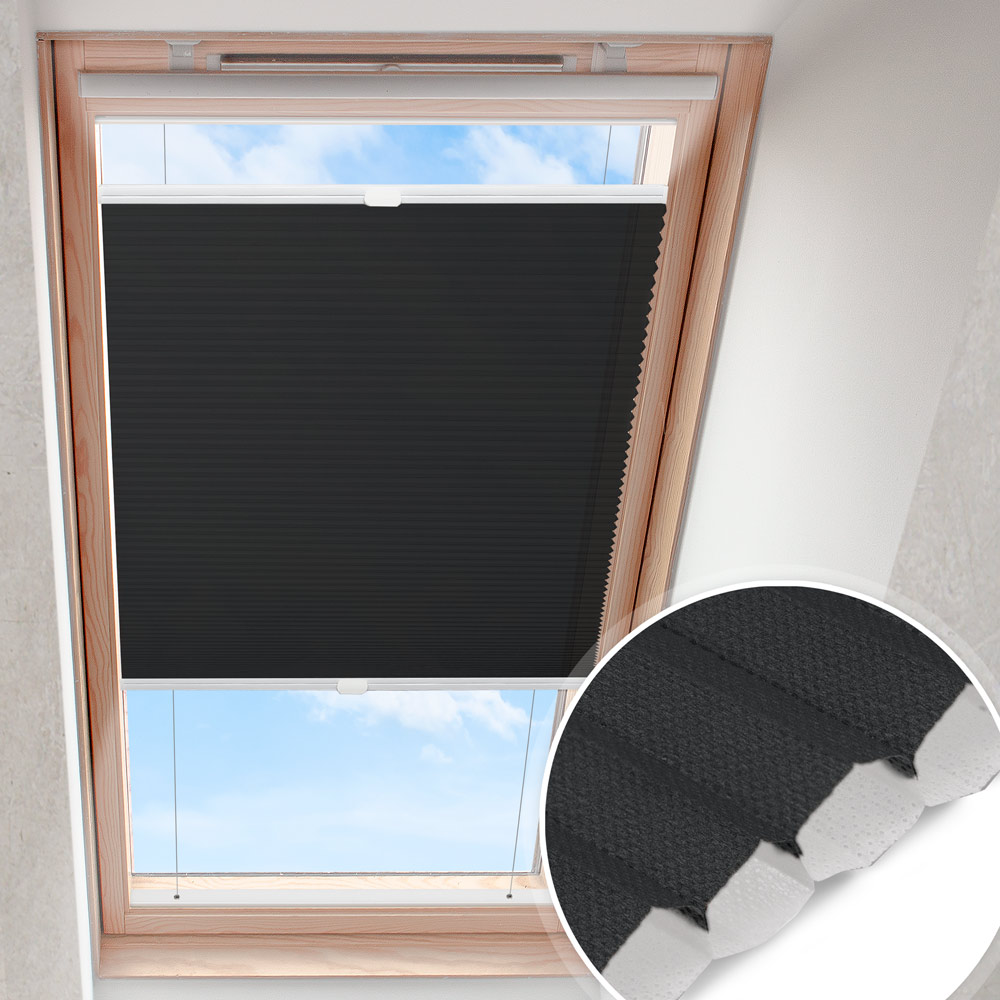 Plisserad takfönstergardin antracit | honeycomb