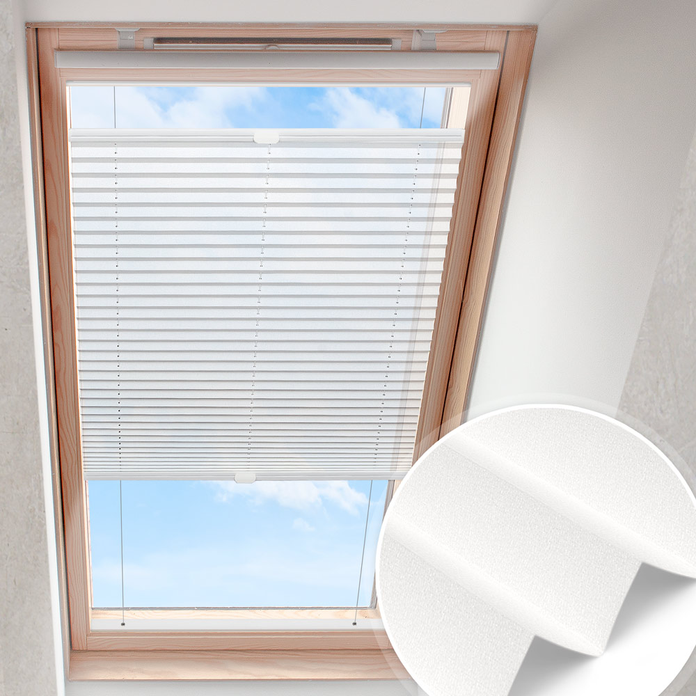 Plisségardin för takfönster antikvit | pärlemor