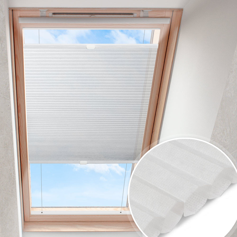 Plisserad takfönstergardin vit | honeycomb