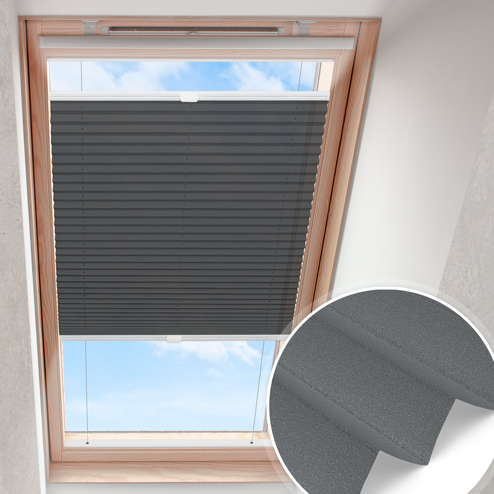 Plisségardin för takfönster grå | mörkläggning