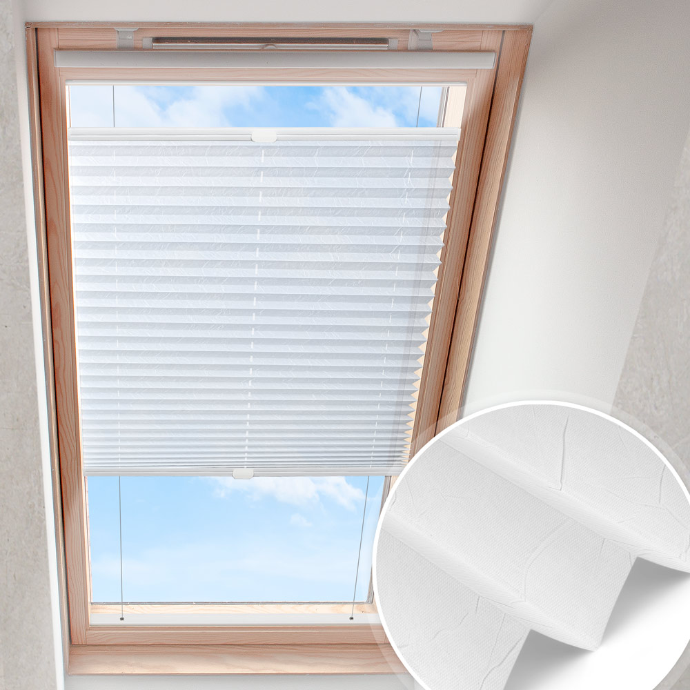 Skylight plisserad persienn liljevit | krossad pärlemor